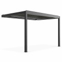 Pergola bioclimatique adossée motorisée en aluminium 3x4m avec éclairage LED