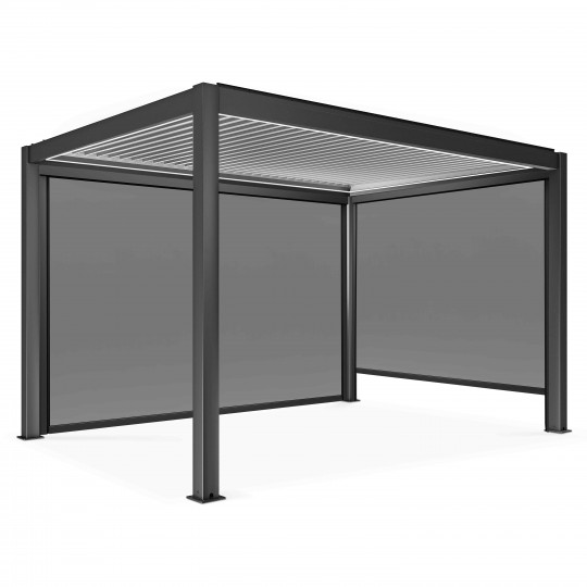 Pergola bioclimatique autoportée motorisée 3x4m en aluminium avec 1, 2 ou 3 stores