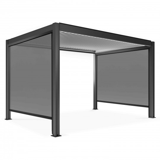Pergola bioclimatique autoportée motorisée 3x4m en aluminium avec 1, 2 ou 3 stores