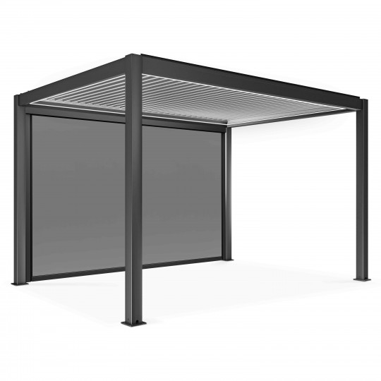Pergola bioclimatique autoportée motorisée 3x4m en aluminium avec 1, 2 ou 3 stores