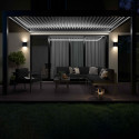 Pergola adossée motorisée/éclairée en aluminium 3x4m avec 1, 2 ou 3 stores