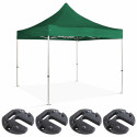 Tente pliante en aluminium 3x3m 300g/m² 40mm + 4 poids de lestage