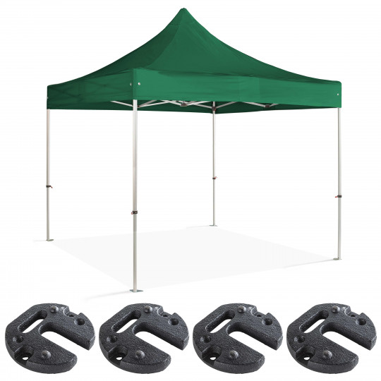 Tente pliante en aluminium 3x3m 300g/m² 40mm + 4 poids de lestage