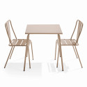 Table de jardin carrée 70 x 70 cm et 2 chaises bistrot