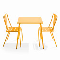 Table de jardin carrée 70 x 70 cm et 2 chaises bistrot