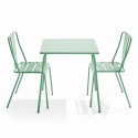 Table de jardin carrée 70 x 70 cm et 2 chaises bistrot
