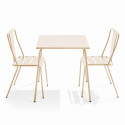 Table de jardin carrée 70 x 70 cm et 2 chaises bistrot