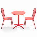 Table de jardin bistrot rabattable Ø70 x 72 cm et 2 chaises en métal