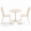 Table de jardin bistrot rabattable Ø70 x 72 cm et 2 chaises en métal