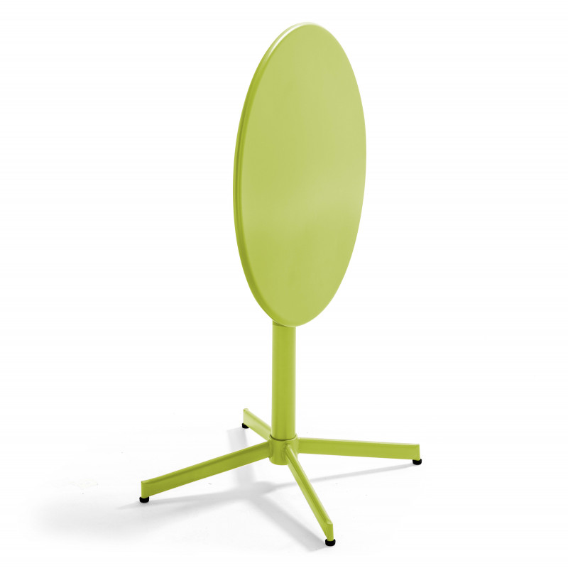 Table de jardin bistrot rabattable Ø70 x 72 cm et 2 chaises en métal
