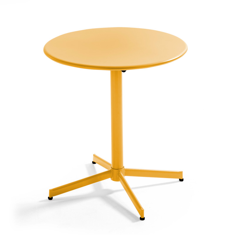 Table de jardin bistrot rabattable Ø70 x 72 cm et 2 chaises en métal