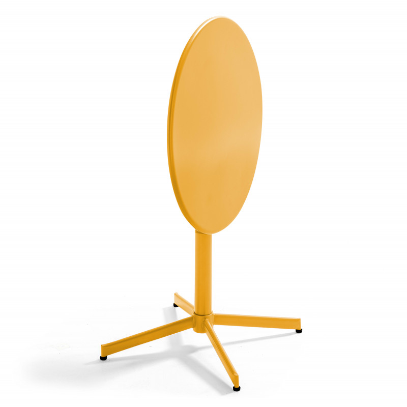Table de jardin bistrot rabattable Ø70 x 72 cm et 2 chaises en métal