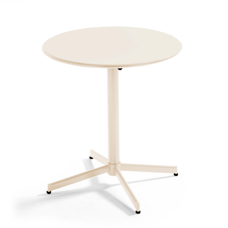 Table de jardin bistrot rabattable Ø70 x 72 cm et 2 chaises en métal