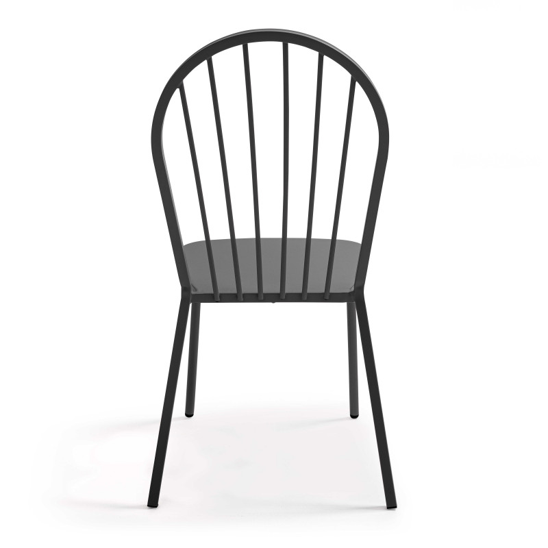 Table de jardin bistrot rabattable Ø70 x 72 cm et 2 chaises en métal