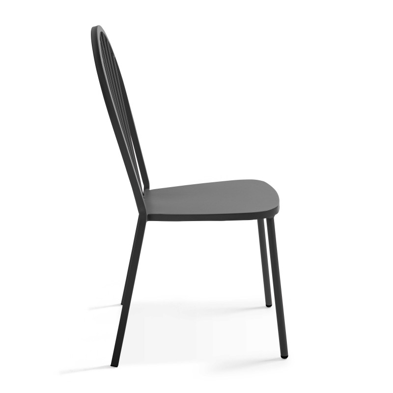 Table de jardin bistrot rabattable Ø70 x 72 cm et 2 chaises en métal