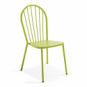 Table de jardin bistrot rabattable Ø70 x 72 cm et 2 chaises en métal