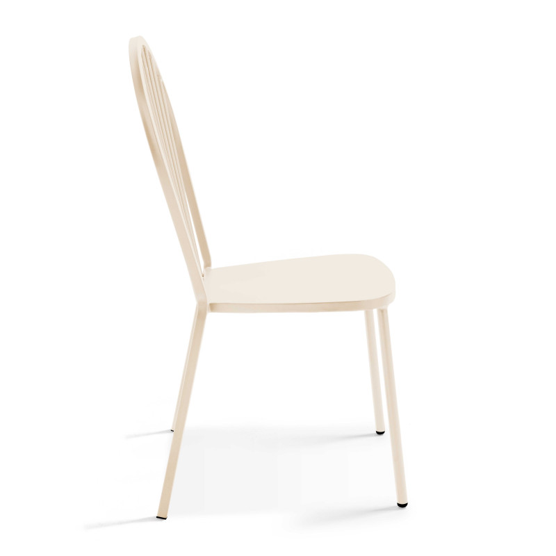 Table de jardin bistrot rabattable Ø70 x 72 cm et 2 chaises en métal