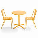 Table de jardin bistrot rabattable 70 x 72 cm et 2 chaises en métal