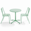 Table de jardin bistrot rabattable 70 x 72 cm et 2 chaises en métal