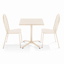 Table de jardin carrée inclinable  70 x 70 cm et 2 chaises bistrot
