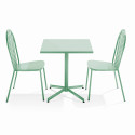 Table de jardin carrée inclinable  70 x 70 cm et 2 chaises bistrot