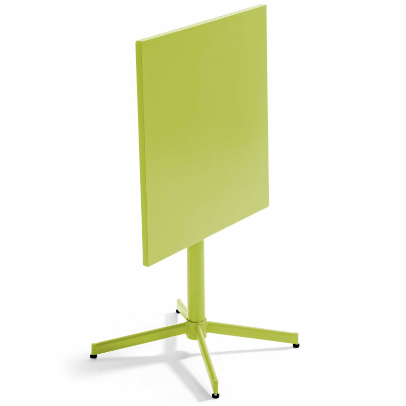 Table de jardin carrée inclinable 70 x 70 cm et 2 chaises bistrot