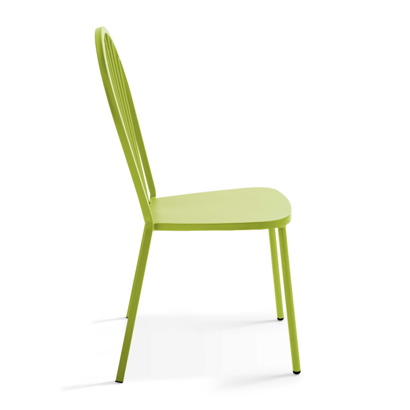 Table de jardin carrée inclinable 70 x 70 cm et 2 chaises bistrot