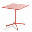 Table de jardin bistrot carrée inclinable 70 x 70 cm et 2 chaises en métal