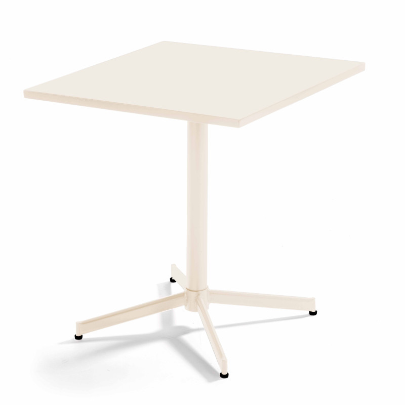 Table de jardin bistrot carrée inclinable 70 x 70 cm et 2 chaises en métal