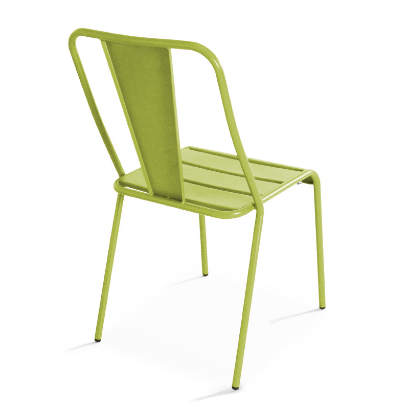 Table de jardin bistrot carrée inclinable 70 x 70 cm et 2 chaises en métal