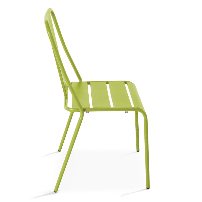 Table de jardin bistrot carrée inclinable 70 x 70 cm et 2 chaises en métal