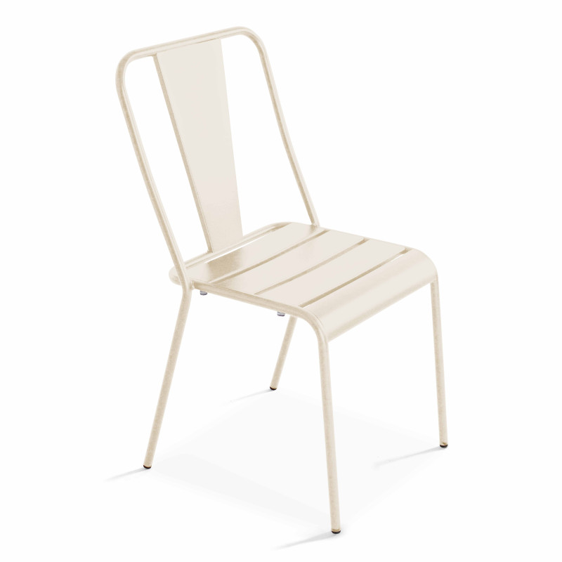 Table de jardin bistrot carrée inclinable 70 x 70 cm et 2 chaises en métal (4/7)