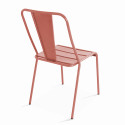 Table de jardin bistrot carrée inclinable 70 x 70 cm et 2 chaises en métal