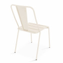 Table de jardin bistrot carrée inclinable 70 x 70 cm et 2 chaises en métal