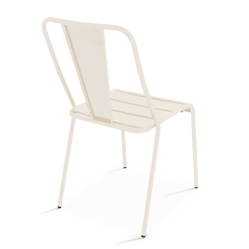 Table de jardin bistrot carrée inclinable 70 x 70 cm et 2 chaises en métal (5/7)