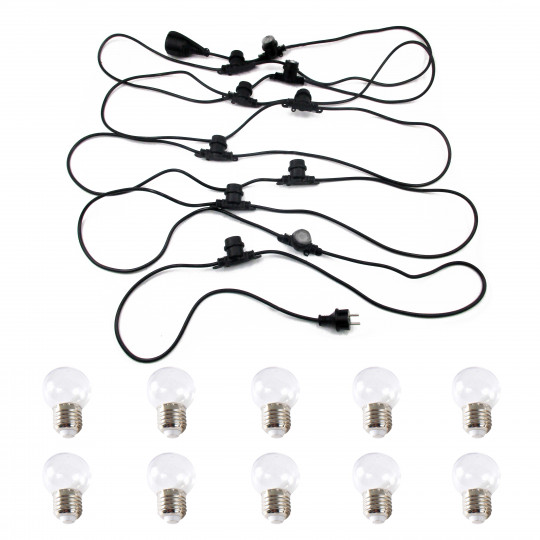 Guirlande guinguette LED avec 10 ampoules transparentes