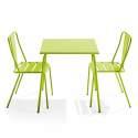 Table de jardin carrée 70 x 70 cm et 2 chaises bistrot