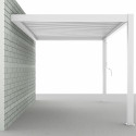 Pergola bioclimatique adossée 3x4m en aluminium blanc