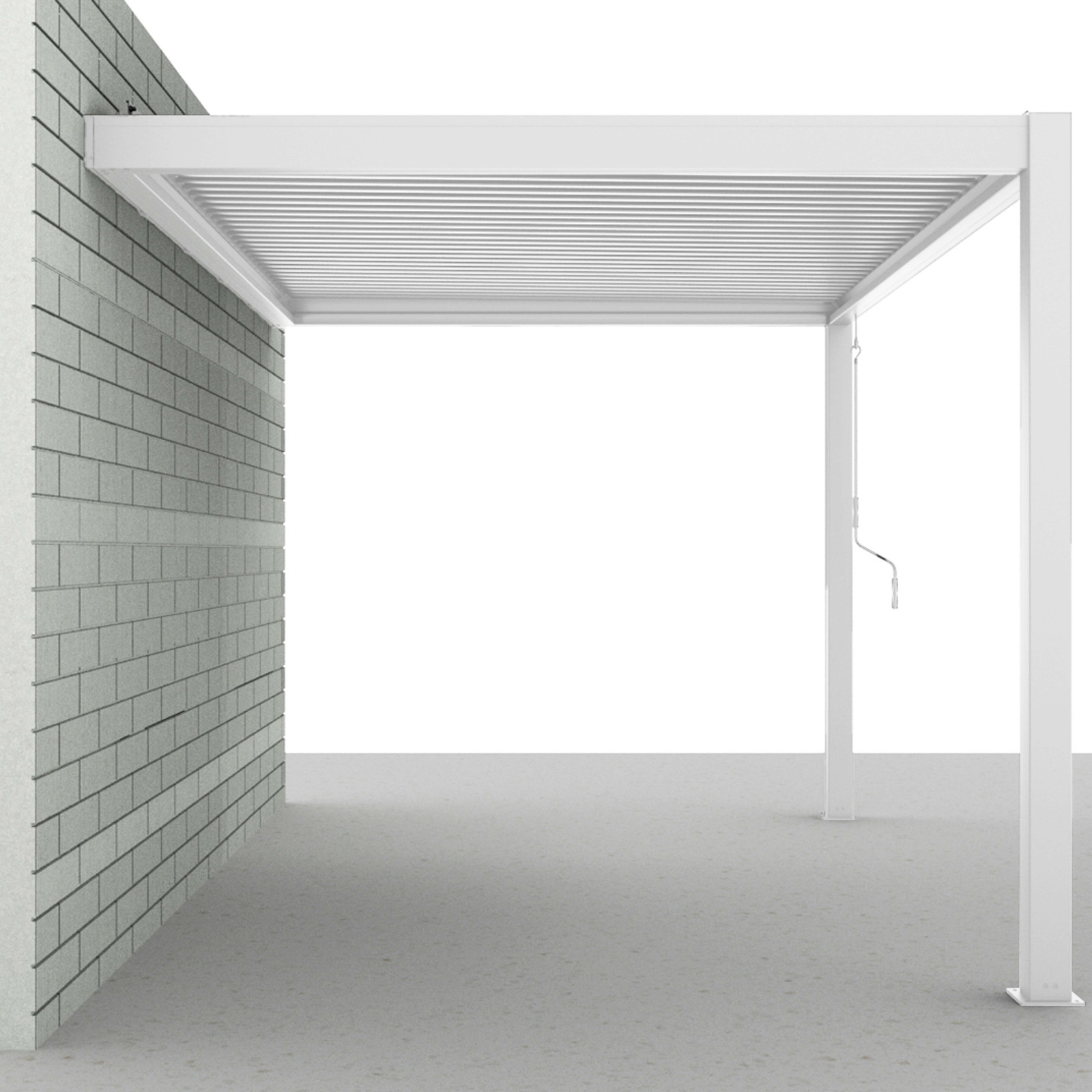 Pergola bioclimatique adossée 3x4m en aluminium blanc