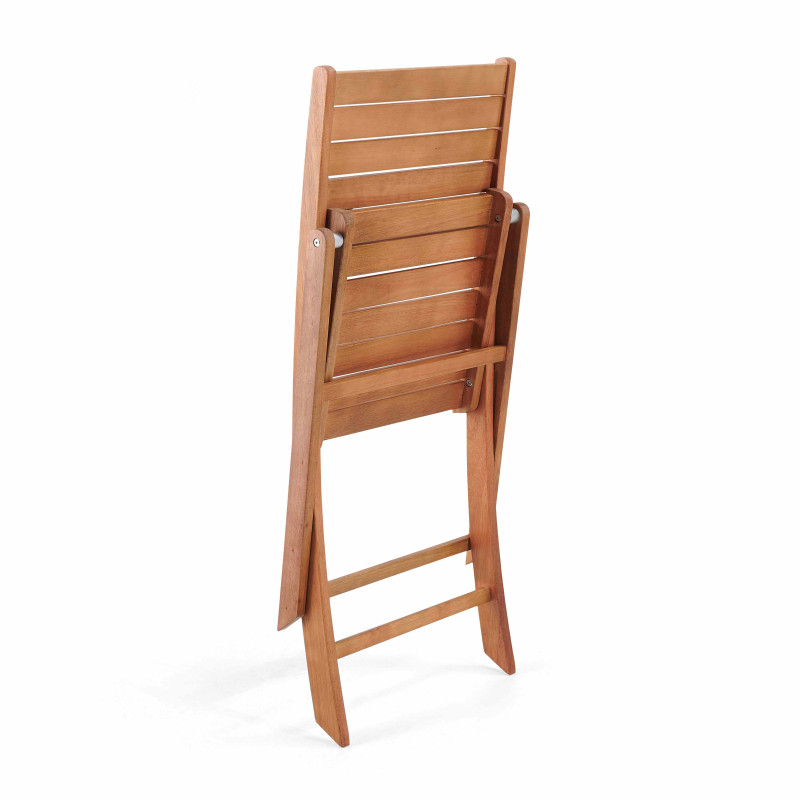 Table de jardin rectangulaire extensible avec 8 chaises et 2 chaises avec accoudoirs pliantes en eucalyptus
