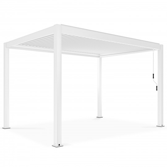 Pergola bioclimatique autoportée 3x4m en aluminium blanc