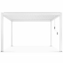 Pergola bioclimatique autoportée 3x4m en aluminium blanc
