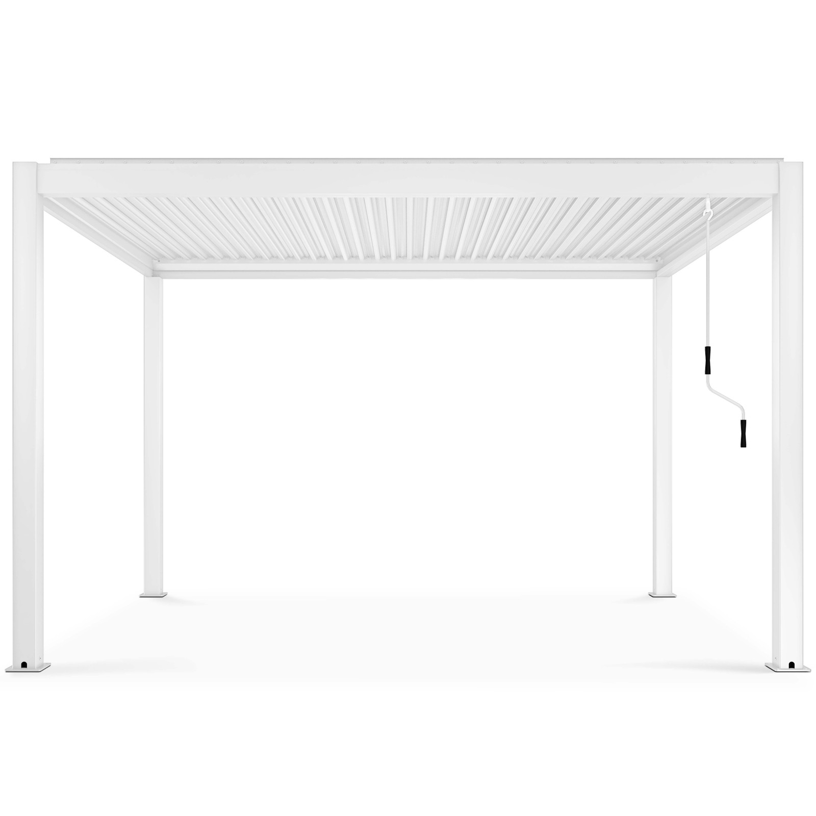 Pergola bioclimatique autoportée 3x4m en aluminium blanc