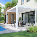 Pergola bioclimatique autoportée 3x4m en aluminium blanc