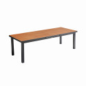 Table de jardin rectangulaire extensible (256/320 x 100 x 76 cm) en aluminium et DPC
