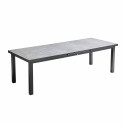 Table de jardin rectangulaire extensible (256/320 x 100 x 76 cm) en aluminium et DPC