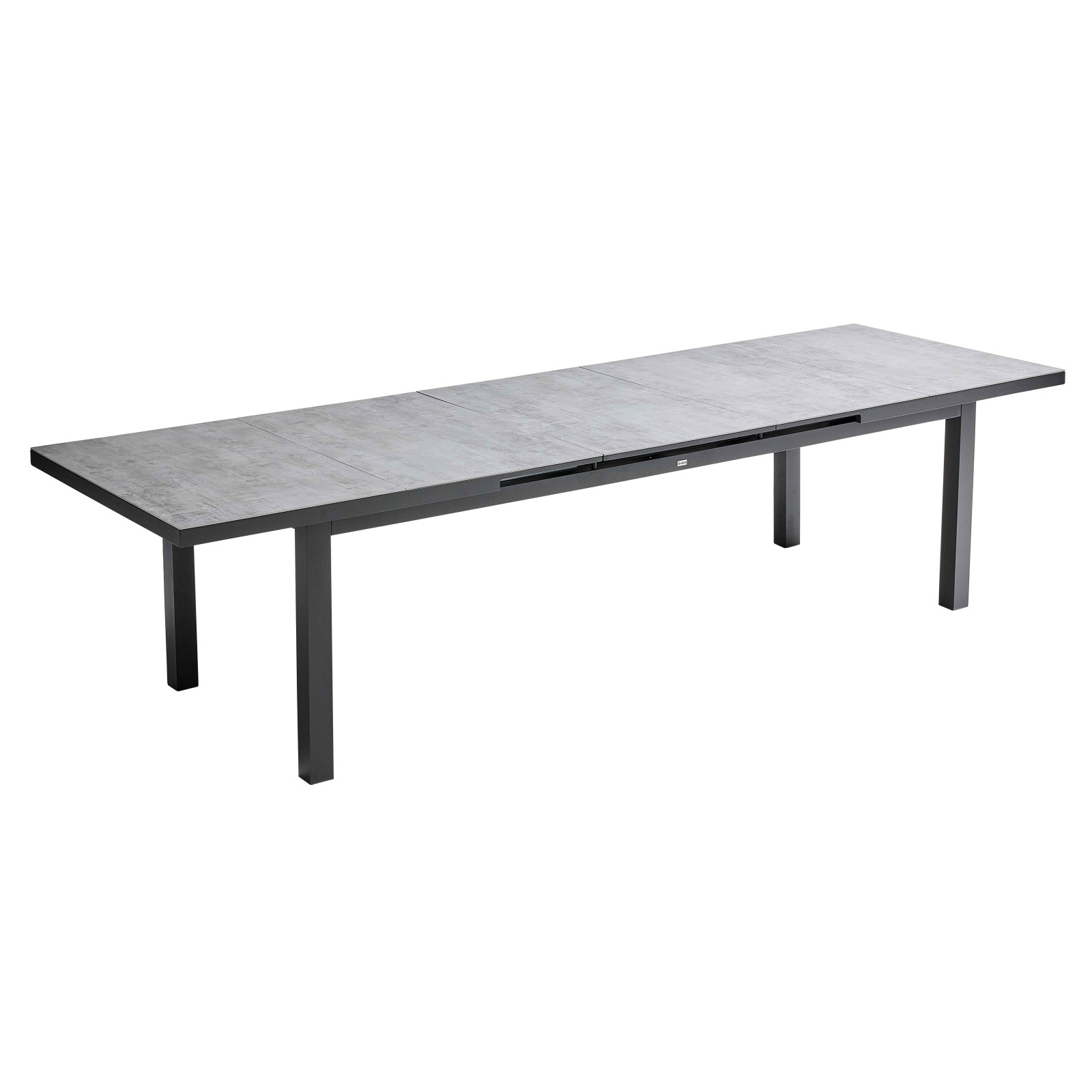 Table de jardin rectangulaire extensible (256/320 x 100 x 76 cm) en aluminium et DPC