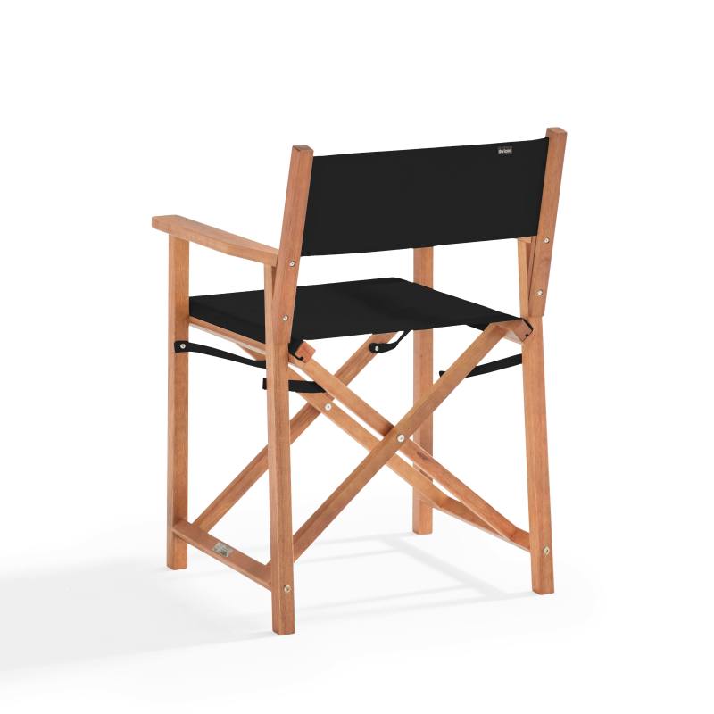 Table de jardin carrée 70 x 70 cm + 2 chaises avec accoudoirs pliantes en bois et textilène