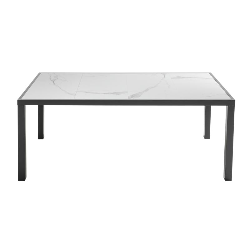 Table de jardin en céramique effet marbre (185 x 95 x 74 cm)