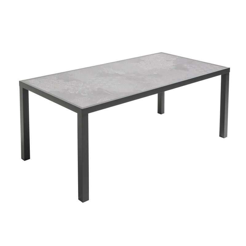 Table de jardin en céramique effet stamp (185 x 95 x 74 cm)